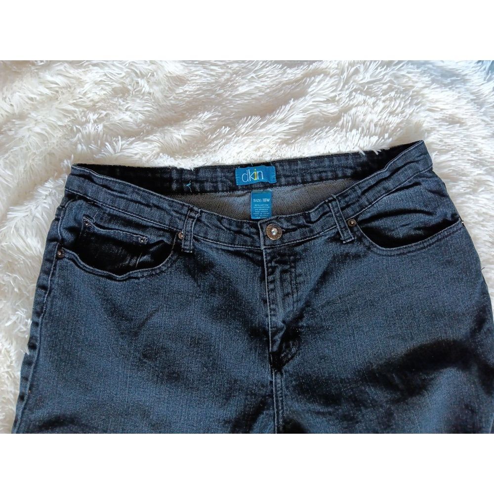 DKIN Dark Wash Stretch‎ Embellished Jeans Size 18W
